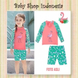 setelan baju renang cewek flaminggo  large